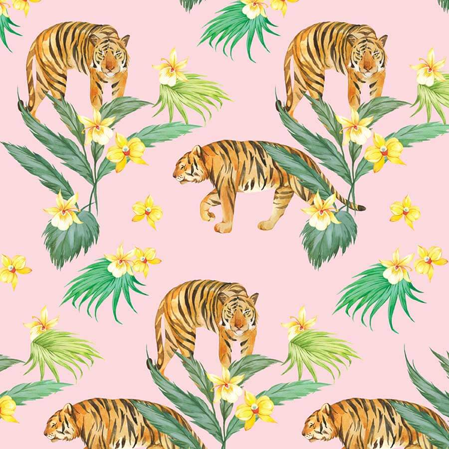 tiger and flower design for animal collection