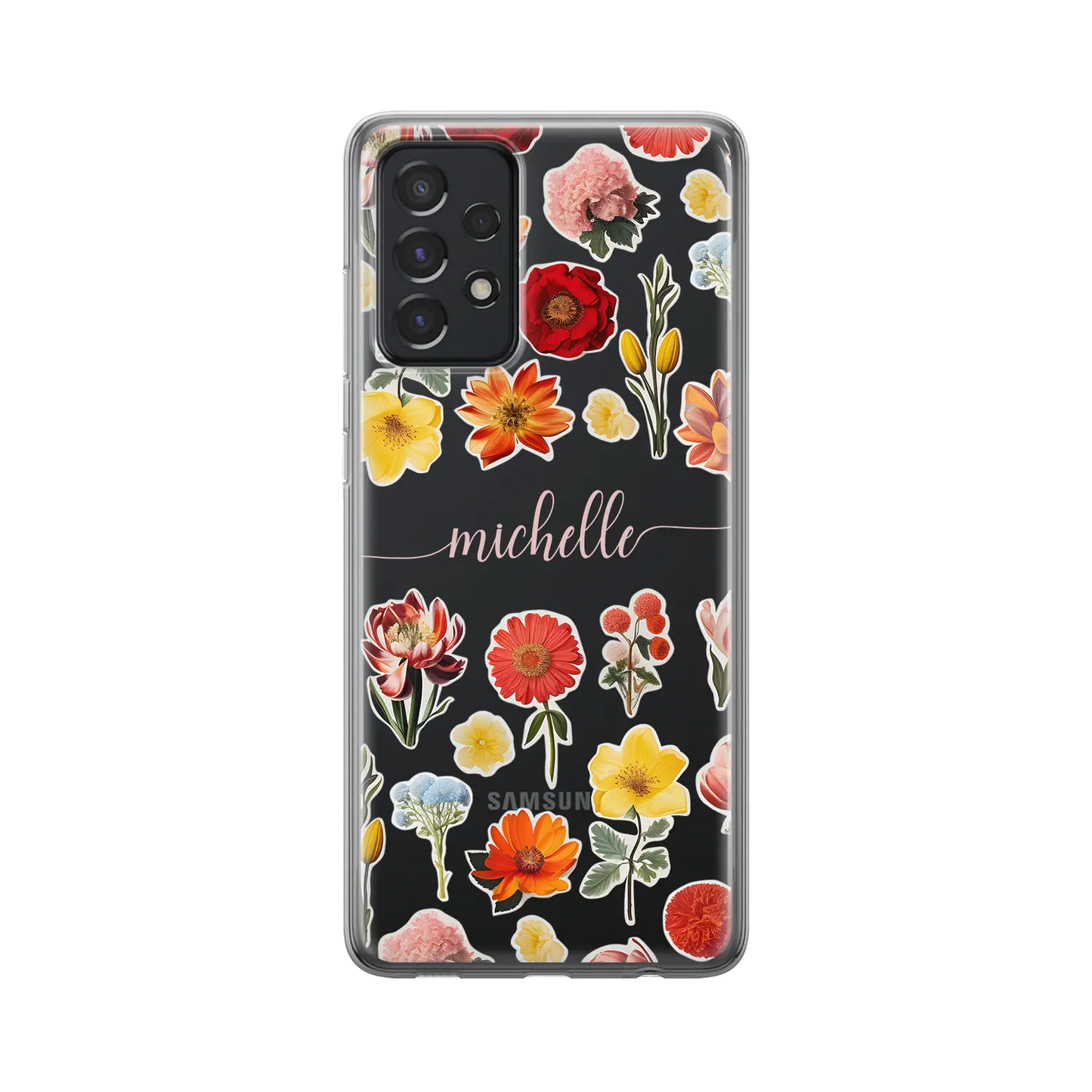 Flower Stickers - Custom Galaxy A Case