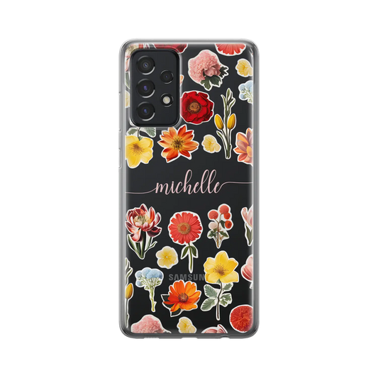 Flower Stickers - Custom Galaxy A Case