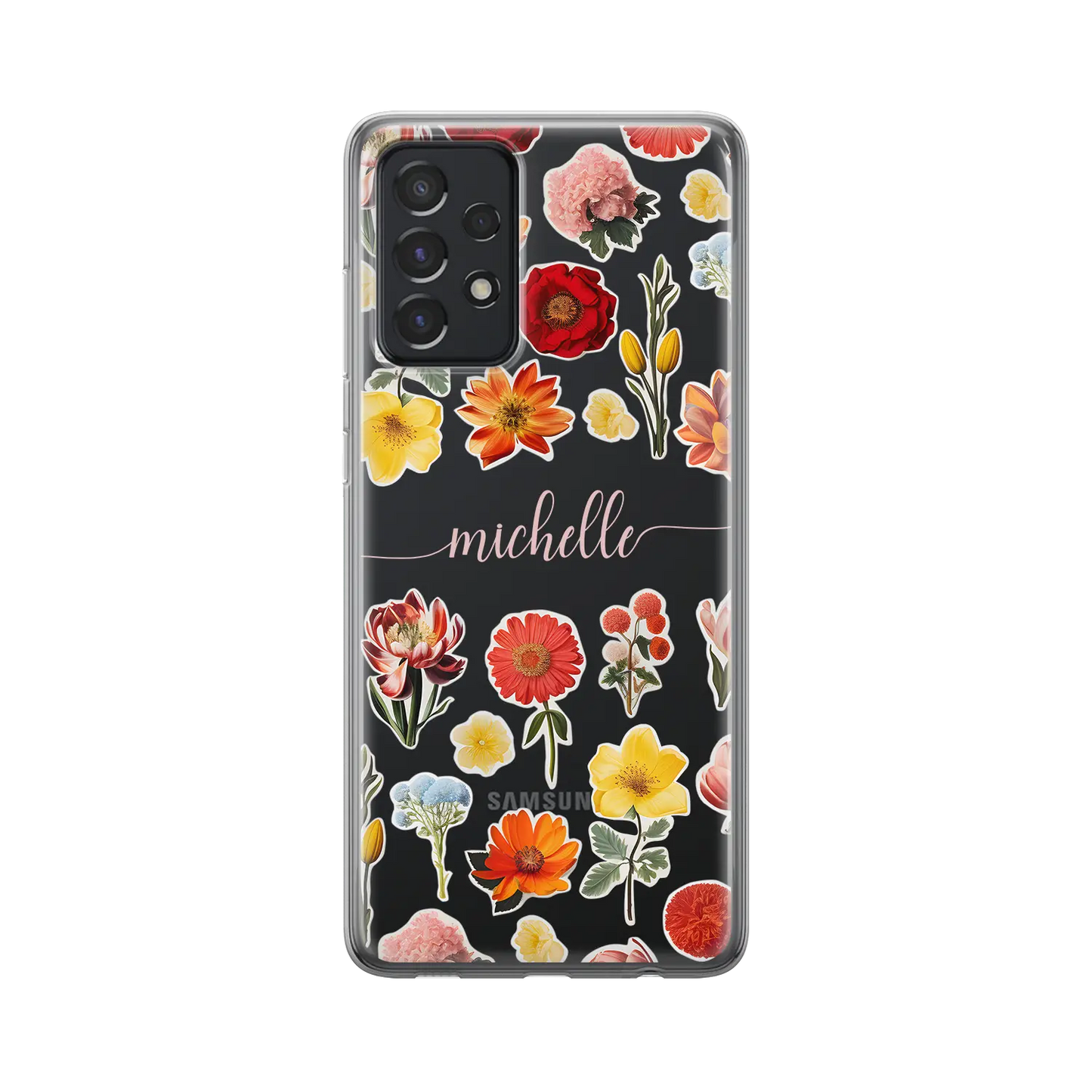 Flower Stickers - Personalised Galaxy A Case