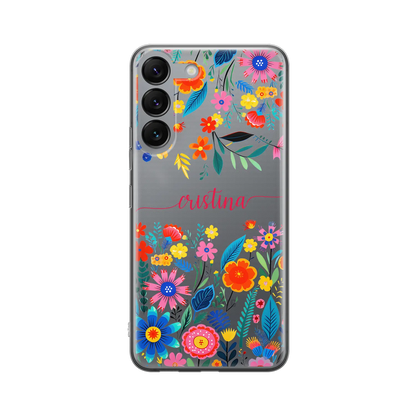 Happy Flowers - Personalised Galaxy S case