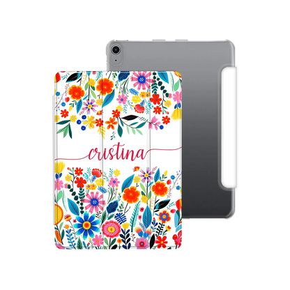 Happy Flowers - Personalised iPad case