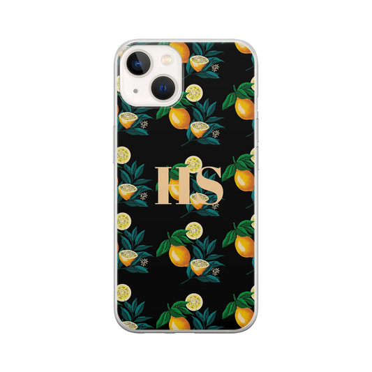 Lemon pattern - Personalised iPhone Case