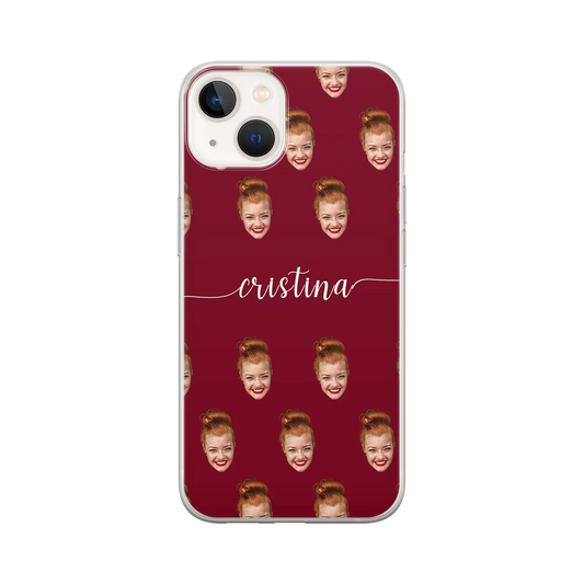 Face & Swirls - Personalised iPhone Case