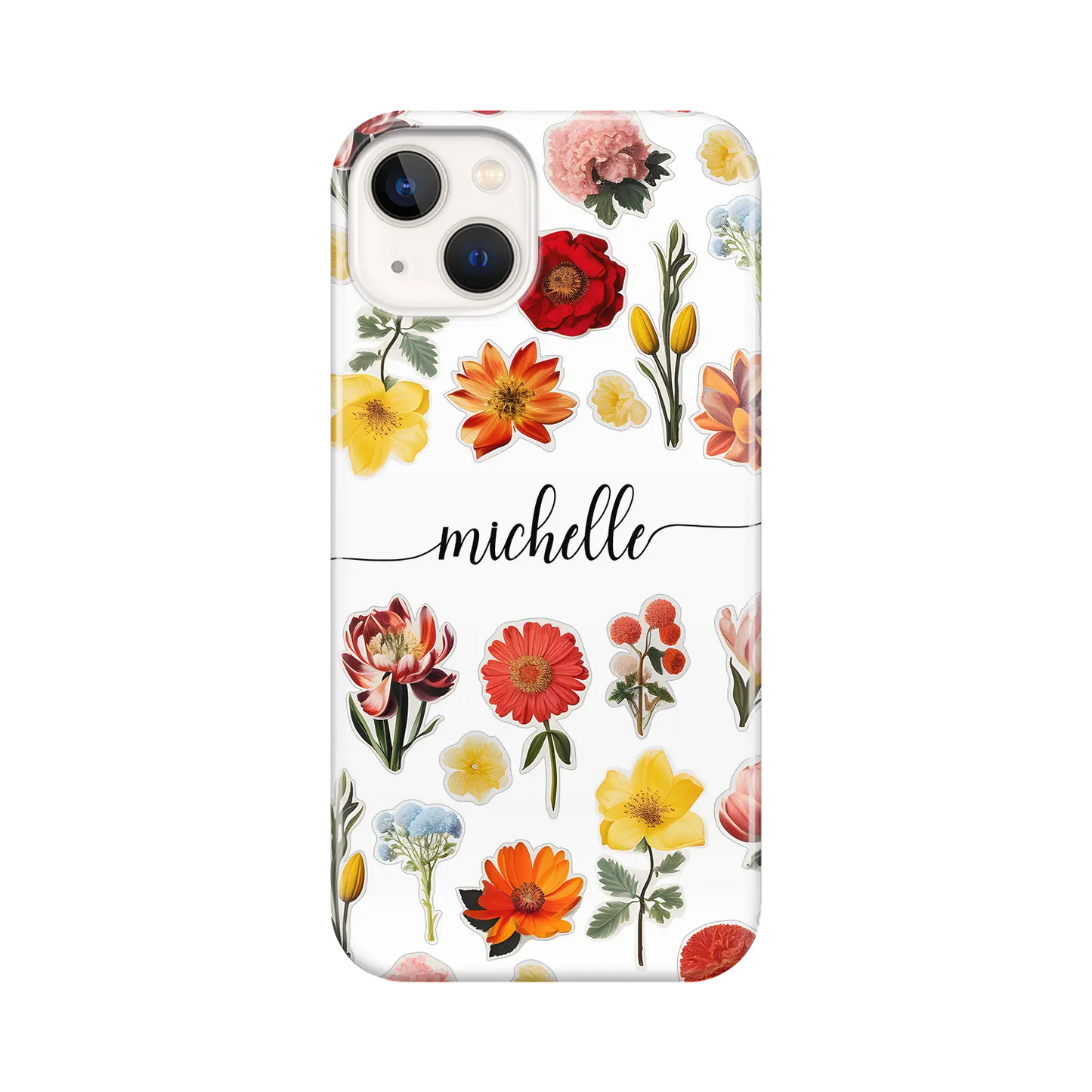 Flower Stickers - Personalised iPhone Case