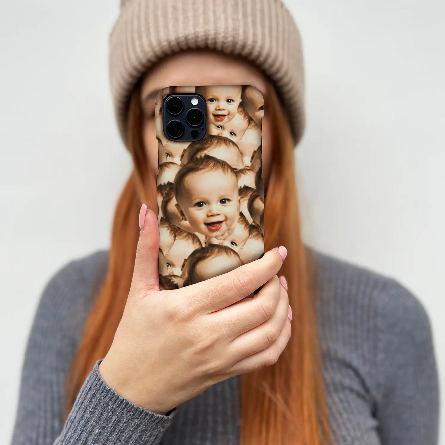 Visage superposé - Coque personnalisée pour iPhone