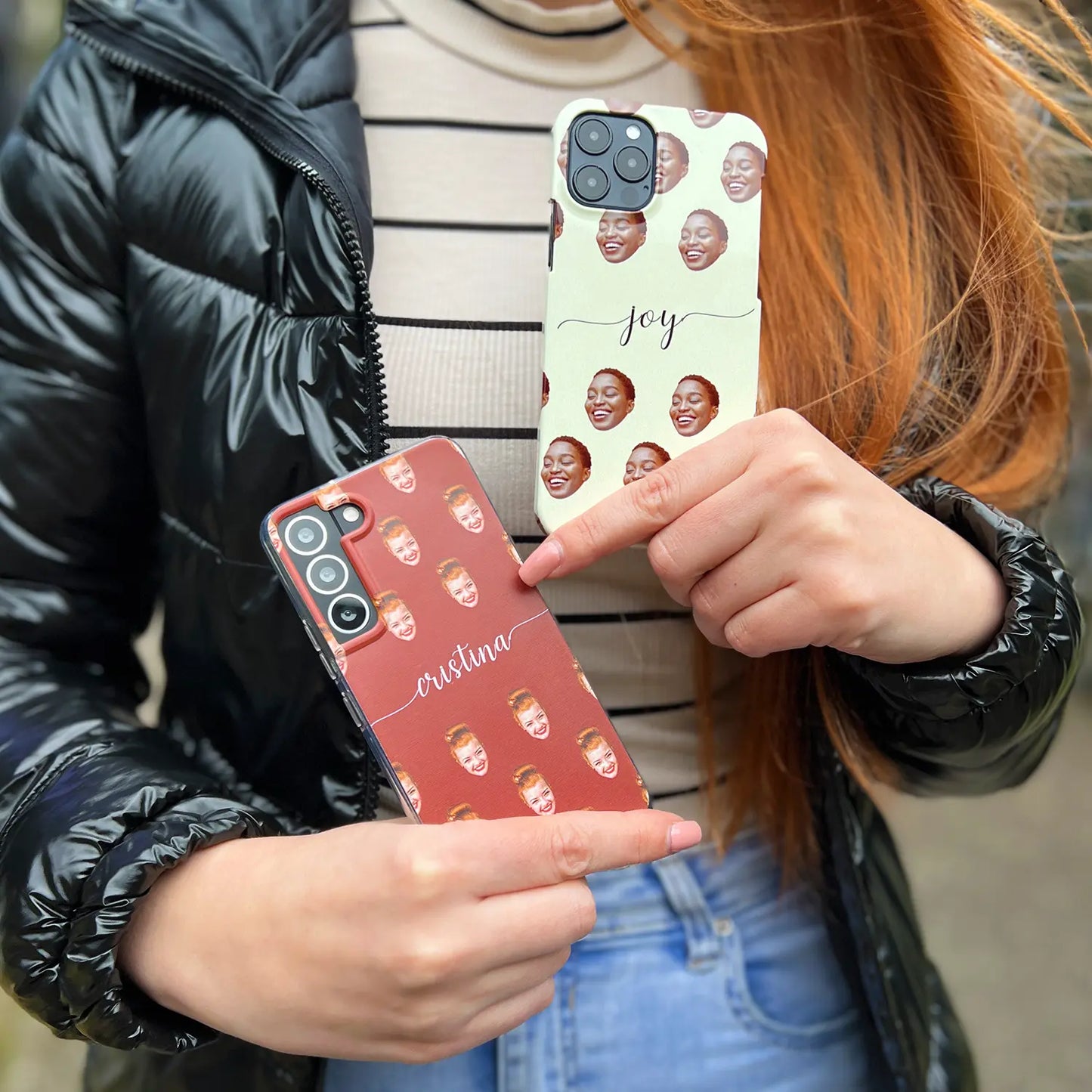 Face & Swirls - Coque personnalisée pour iPhone