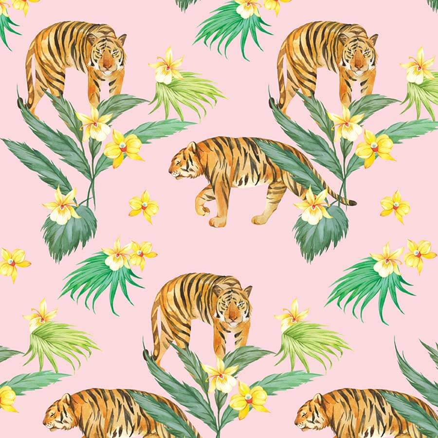 tigre et fleur pour une collection d'animaux