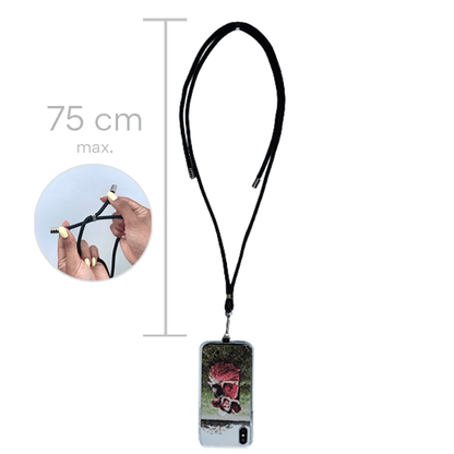 Etui na telefon z paskiem - czarny